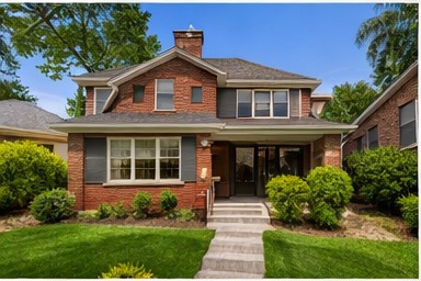 Midwest brick home exterior