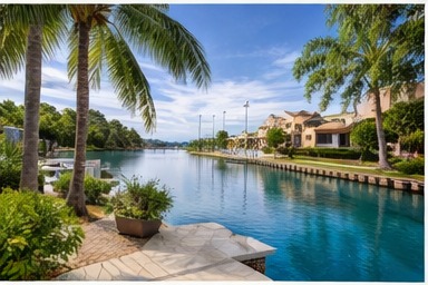 Sunbelt waterfront property exterior